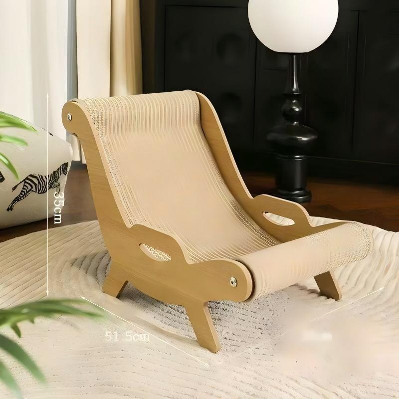 Wooden Cat Lounge Chair with Sisal Scratching Pad