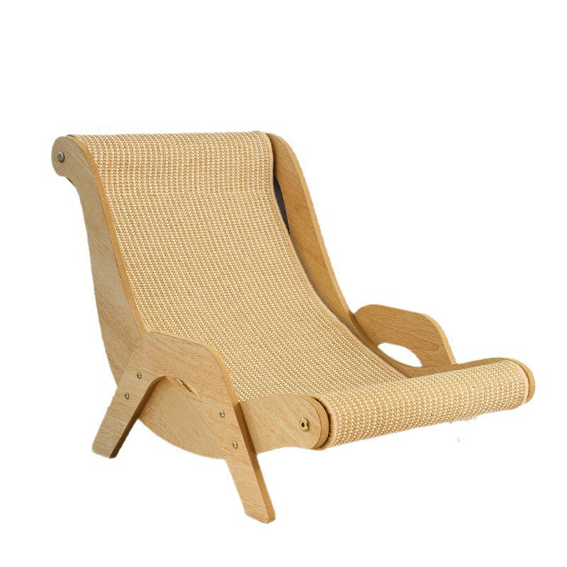 Wooden Cat Lounge Chair with Sisal Scratching Pad